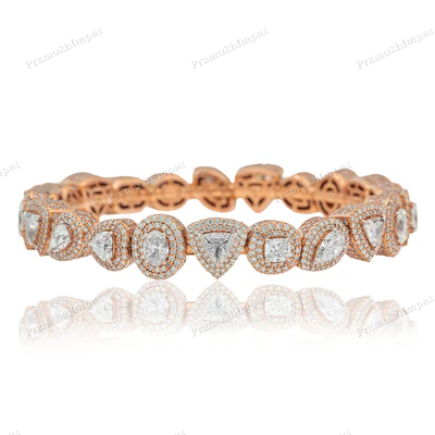 Rose Gold Plated Moissanite Diamond Charm Bracelet For Women