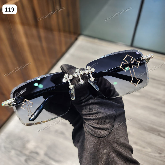 Cross Moissanite Hip Hop Sunglasses