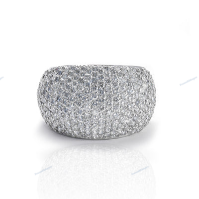 VVS Moissanite Silver Iced Out Hip Hop Dome Ring