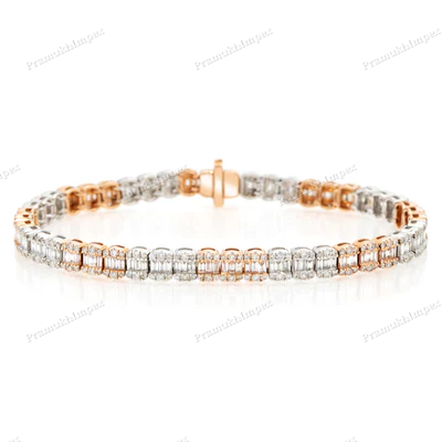 925 Silver Moissanite Diamond Tennis Bracelet For Women