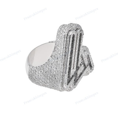 Fully Iced Out Moissanite Diamond 4 Design Ring