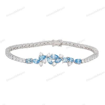 925 Silver Moissanite Diamond Tennis Bracelet For Women