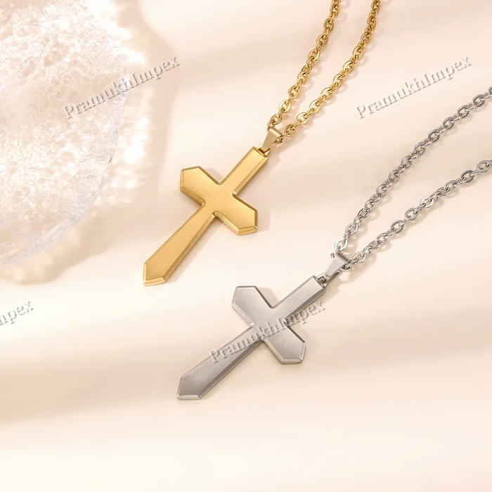 Minimalist Cross Design Men's 925 Silver Jewelry Pendant