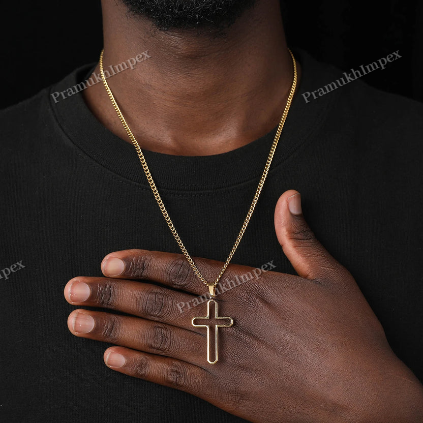 Affordable Price Hollow Set Cross 925 silver Pendant For Men's