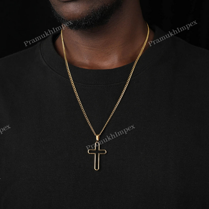 Affordable Price Hollow Set Cross 925 silver Pendant For Men's