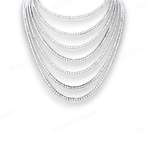 Iced Out Moissanite Basic Tennis Chain For Men in 925 Sterling Silver