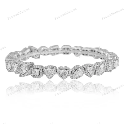 925 Silver Multi Shape Moissanite Diamond Bracelet For Women