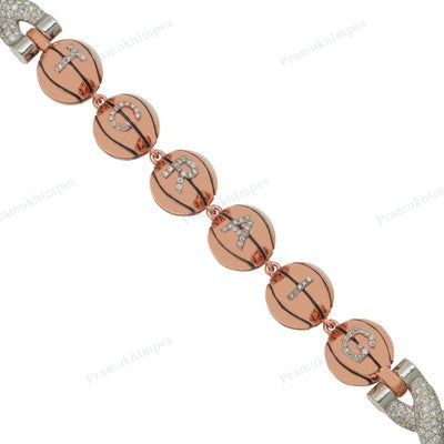 Basketball Design VVS Moissanite Diamond Hip Hop Bracelet