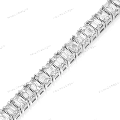 Emerald Cut Moissanite Diamond Tennis Bracelet