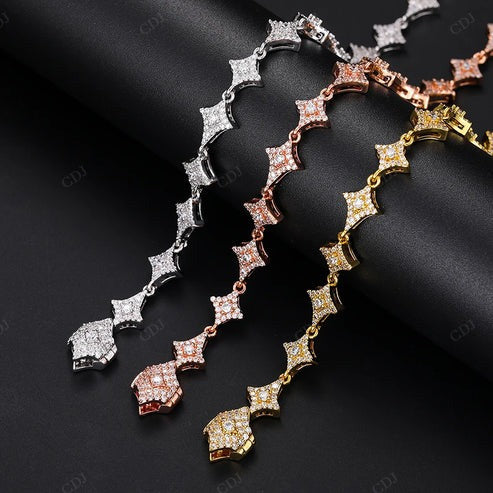 Iced Out Rose Gold Plating Moissanite Iced Out Star Bracelet