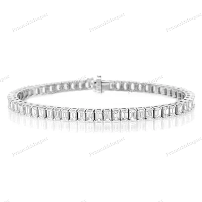 Emerald Cut Moissanite Diamond Tennis Bracelet