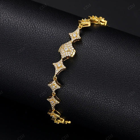 Iced Out Rose Gold Plating Moissanite Iced Out Star Bracelet