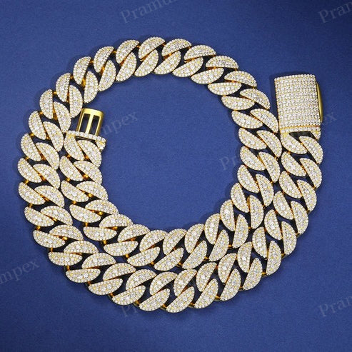 Moissanite Cuban Link (12mm-22mm) 925 Sterling Silver Chain