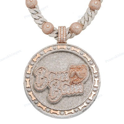 Two Tone Pat Lover Diamond  Bum Bum Pendant