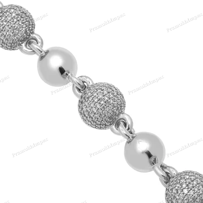 Sterling Silver Moissanite Diamond Ball Bracelet