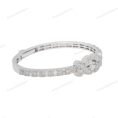 925 Silver Moissanite Diamond Butterfly Bangle For Women