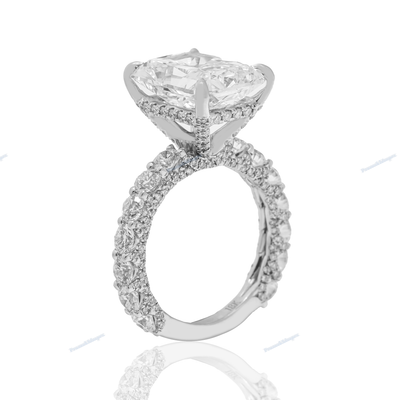 Moissanite Silver Engagement Proposal Ring for Women