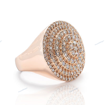 New Arrival Big Ring Rose Gold Plated Moissanite Silver Ring