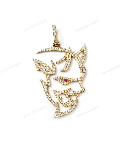 Sterling Silver Yellow Gold Plated Custom Demon Hellcat Pendant