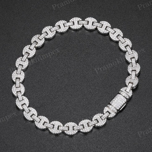 Top Quality 925 Silver VVS Moissanite Miami Weave Chain