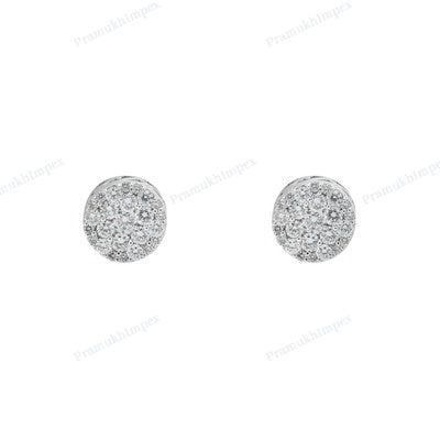 Iced Out Silver Push Back Earring