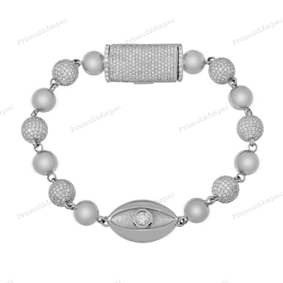 Evil Eye Moissanite Diamond Ball Bracelet