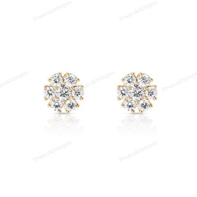 VVS Moissanite Diamond Floral Shape Hip Hop Earrings