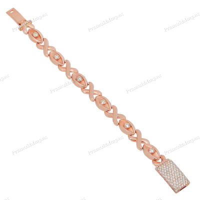 Rose Gold Plated Moissanite Infinity Evil Eye Bracelet