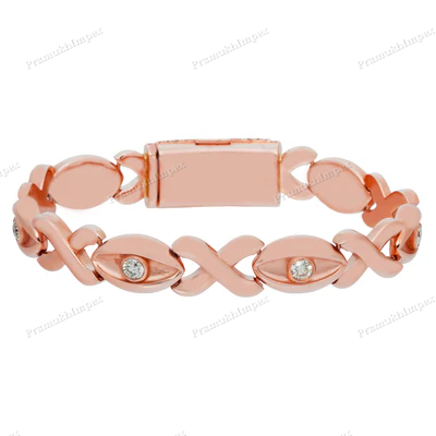 Rose Gold Plated Moissanite Infinity Evil Eye Bracelet