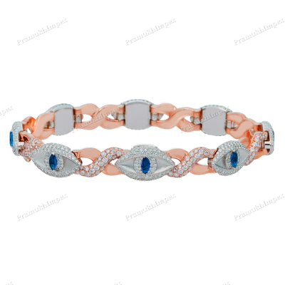 Infinity Evil Eye Moissanite Bracelet For Rapper