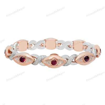 Infinity Evil Eye Moissanite Silver Bracelet