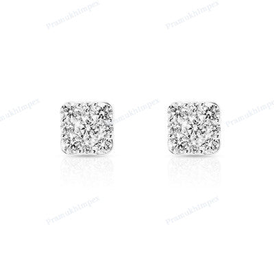 Regular Shape Shiny Moissanite Diamond Earring