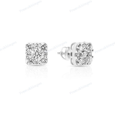 Regular Shape Shiny Moissanite Diamond Earring