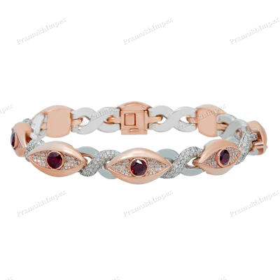 Infinity Evil Eye Moissanite Silver Bracelet