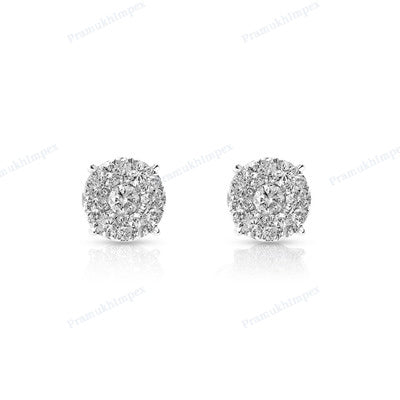 Round Shape Colorless Moissanite Diamond Earring for Men