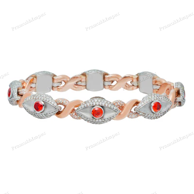 Rose Gold Plated Infinity Evil Eye Moissanite Bracelet