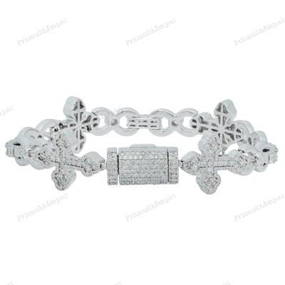 Infinity Cross Moissanite 925 Silver Bracelet