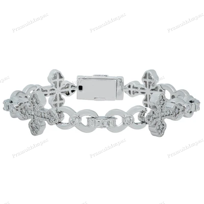 Infinity Cross Moissanite 925 Silver Bracelet