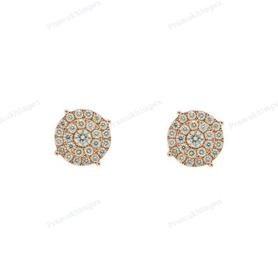 925 Sterling Silver Yellow Gold Plated Round Earring