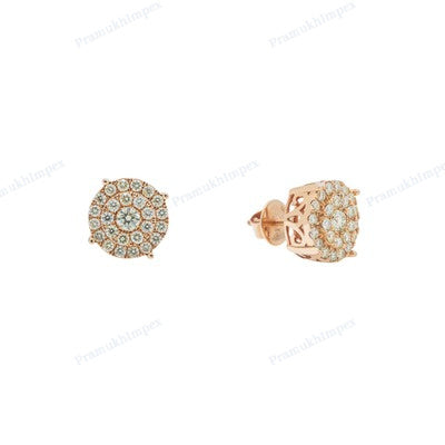 925 Sterling Silver Yellow Gold Plated Round Earring