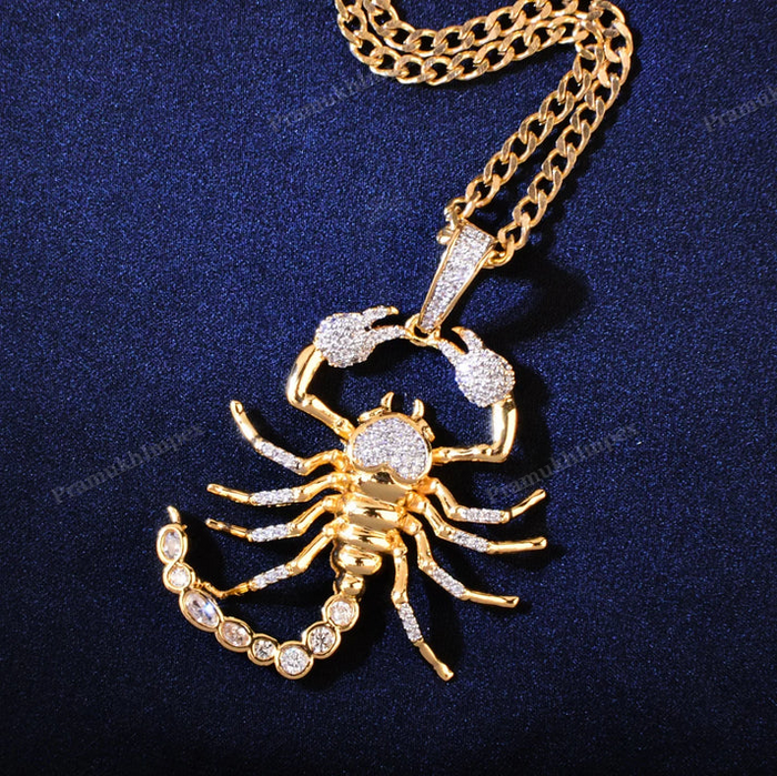 S925 Silver Moissanite Animal Scorpion Gold Plated Pendant