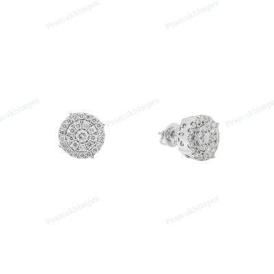 Full White Gold Plated Moissanite Diamond Earring