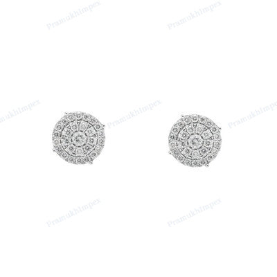 Full White Gold Plated Moissanite Diamond Earring