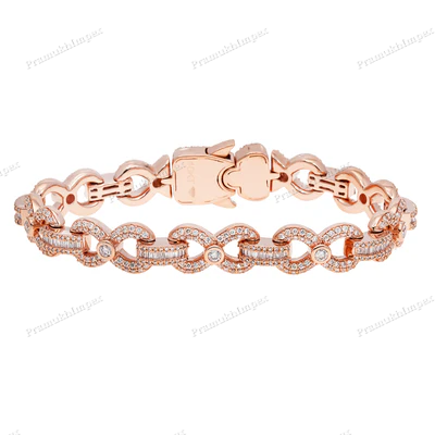 Rose Gold Plated Infinity Moissanite Bracelet