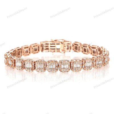 Customized 9mm Moissanite Diamond 925 Silver Bracelet