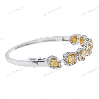 Fancy Yellow Moissanite Bangle Bracelet