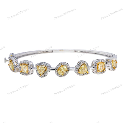 Fancy Yellow Moissanite Bangle Bracelet