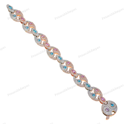 Rose Gold Plated Moissanite Ying Yang Bracelet