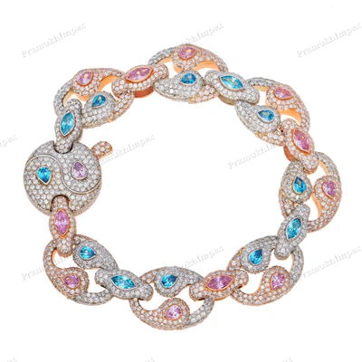 Rose Gold Plated Moissanite Ying Yang Bracelet