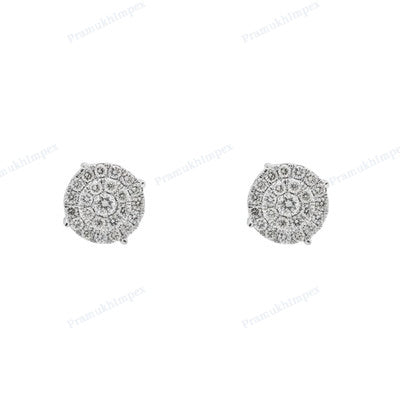 Double Row Moissanite Diamond Design Earring